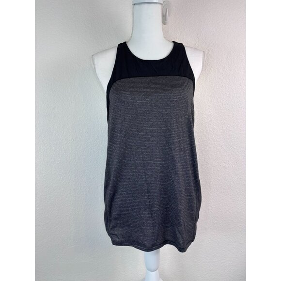 Lululemon‎ women's 8 grey heathered black clip in tank top athletic tie back - Picture 1 of 8